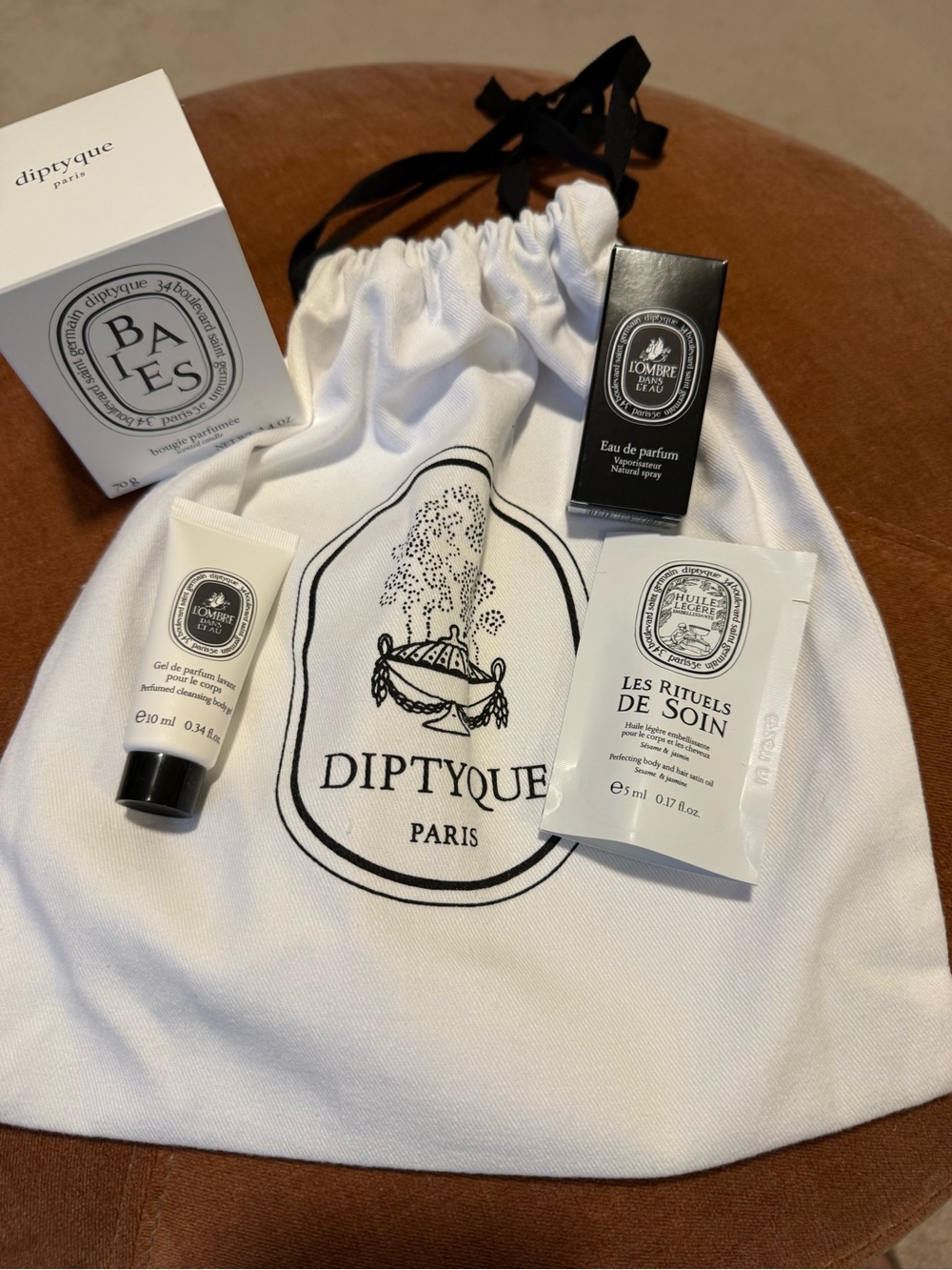 Diptyque 70g Candle Baies and 3 Sample Size Products